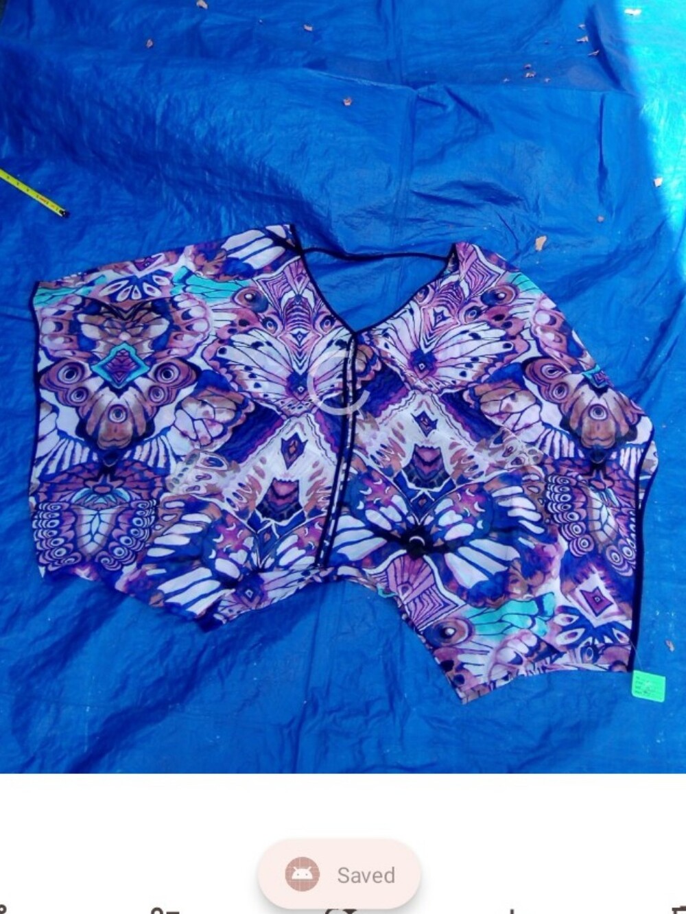 Bebe Bohemian Printed Women’s V-Neck Top - Purple Multi